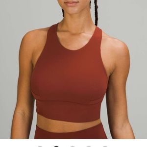 Lululemon Wunder Train Long-Line Bra
*Medium Support, 8 size 
Dark Terracotta